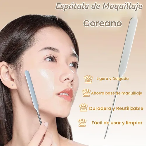 Vista 6 de Espátula de maquillaje coreana, espátula de maquillaje coreana Picasso, espátula de base coreana, espátula coreana profesional y paleta de mezcla