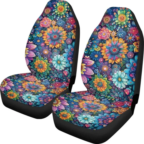 Vista 48 de Juego de 2 fundas de asiento delantero de automóvil, con diseño de bandera estadounidense, juego de 2 accesorios automotrices extraíbles, ajuste