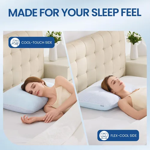 Vista 7 de Almohada de espuma viscoelástica triturada de enfriamiento Relleno triturado azul