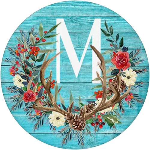 Vista 3 de Letra M de ciervo de madera de teal monograma PopSocket Regalo inicial M – PopSockets Grip y soporte para teléfonos y tabletas