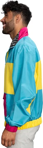 Vista 2 de Chaqueta cortavientos retro ligera con diseños coloridos de los años 80 y 90