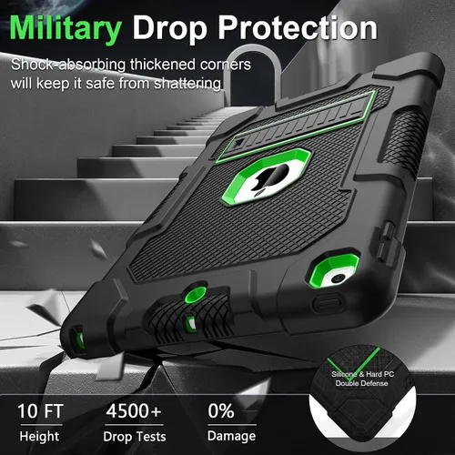 Vista 5 de TIMISM Funda para iPad de 9ª/8ª/7ª generación (2021/2020/2019), resistente grado militar, a prueba de golpes, resistente, funda protectora de 10.2
