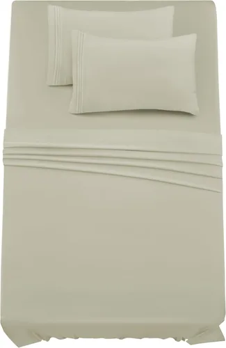 Vista 249 de LUX Décor - Juego de sábanas Twin de microfibra ultrasuave de 3 piezas con sábana encimera, sábana bajera de 16 pulgadas de profundidad y funda