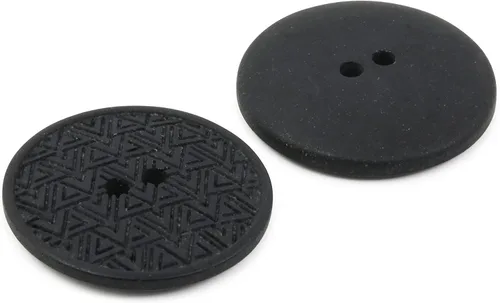 Vista 6 de Dritz Geométrico redondo, 0.787 in, negro, 9 botones de cáñamo reciclado, 0.787 in, 9
