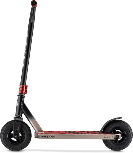Vista 5 de Mongoose Tread - Patinete de suciedad Freestyle para niños y adultos, neumáticos grandes rellenos de aire de 7.874 in, ideal para suciedad y grava