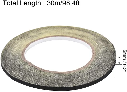 Vista 2 de uxcell Cinta de tela de acetato de 0.197 in para portátil reparación de guitarra eléctrica auto cinta adhesiva de alta temperatura negro 98.4
