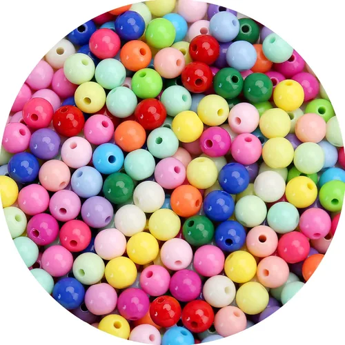 Vista 37 de BONNY BOXX 2000 piezas 4 mm cuentas redondas de acrílico de zafiro suave, bolas de plástico de chicle de burbujas, cuentas gruesas de bolas