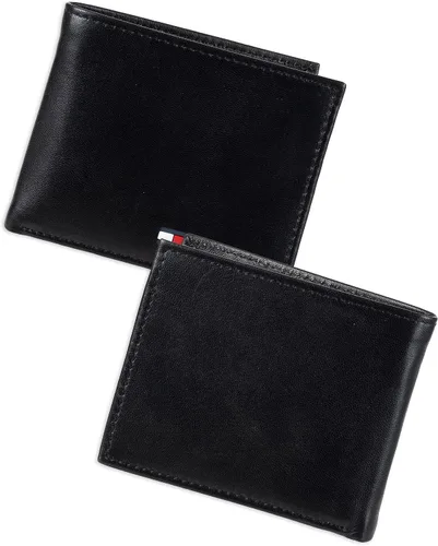 Vista 2 de Tommy Hilfiger Billetera plegable clásica para hombre con ventana de identificación y múltiples ranuras para tarjetas