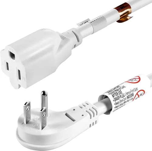 Vista 10 de VSEER Cable de extensión de enchufe plano resistente de 3 pies, 1875 W, 15 A, 14 AWG, protector de toma de corriente, cable de extensión de Negro
