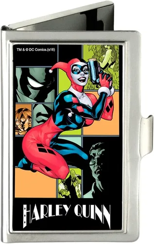 Vista 28 de Buckle-Down Tarjetero BATMAN ARKHAM ASYLUM Joker Pose Plata Cepillada - Pequeño