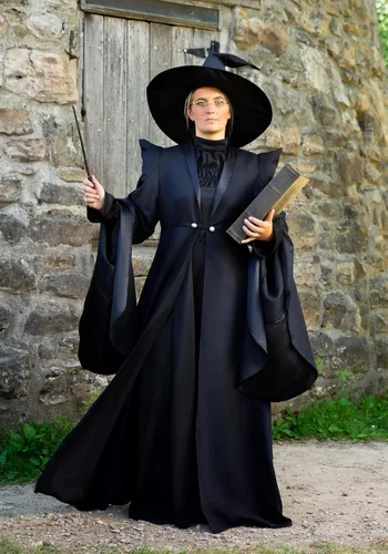 Vista 2 de Disfraz de profesor McGonagall de Harry Potter de talla grande, disfraz de mago de Gryffindor para Halloween