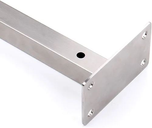 Vista 6 de Soporte para estante de pared de acero inoxidable cepillado, soporte para estante cuadrado flotante oculto, soporte para estante de oficina en casa