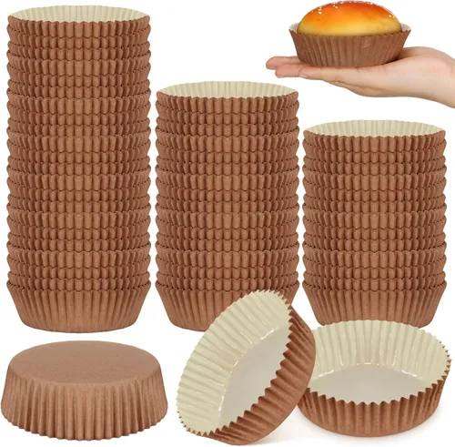 Vista 8 de Uiifan Moldes Desechables Redondos para Cupcakes, Moldes de Papel para Hornear, Envolturas de Cupcake, Papel para Cupcake Apto para Microondas