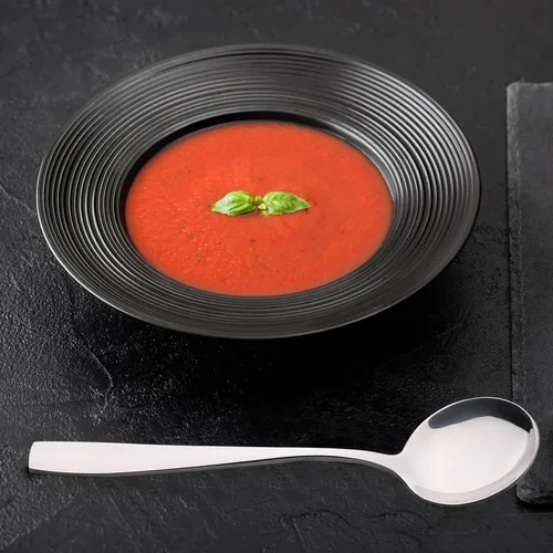 Vista 6 de Begale Cuchara de sopa redonda de 16 piezas, cucharas de caldo de acero inoxidable