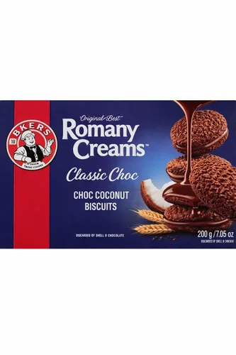 Vista 2 de Bakers Romany Creams Galletas de chocolate 200g (7 onzas) Galletas crujientes de chocolate de coco Bocadillo sudafricano 1 paquete Halal