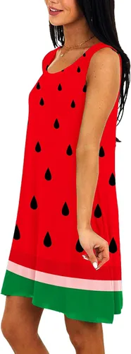 Vista 4 de Deerose Women Fruits Cotume Dress Funny Halloween Outfits with Pockets