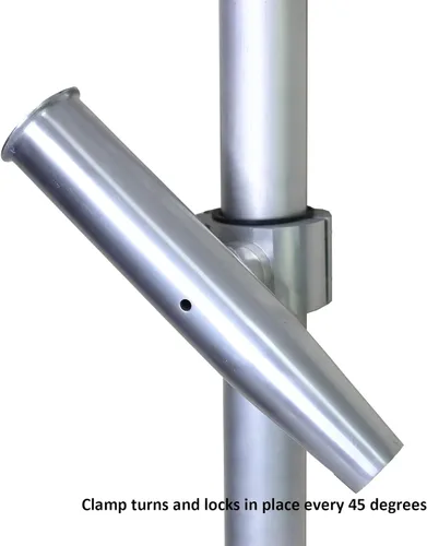 Vista 2 de Soporte de varilla de aluminio con abrazadera única en ajuste 1.5 ", 1.875 ", 2 "pulgadas horizontal o vertical Torre de barco de pesca/poste