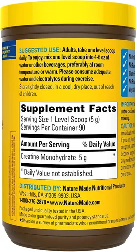 Vista 10 de Nature Made Monohidrato de creatina micronizada en polvo 0.18 oz por