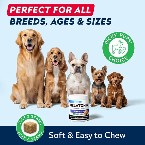 Vista 6 de STRELLALAB Melatonina para que los perros duerman 6 mg – Golosinas para dormir para perros – Pastillas para dormir para la ansiedad – Masticables