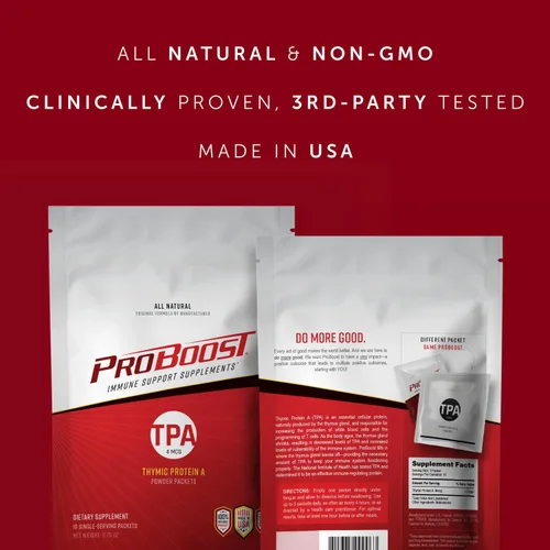 Vista 3 de Thymic Protein A - Paquetes de polvo (4 McG TPA) – Suplemento de apoyo del sistema inmunológico – Fórmula totalmente natural, sin OMG – 10 paquetes