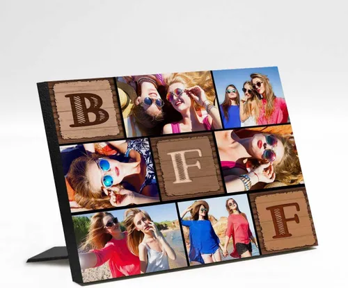Vista 30 de M YESCUSTOM Marco de fotos personalizado con texto de amigos, marco de fotos de amistad para mejores amigos, panel de fotos Fover con pantalla