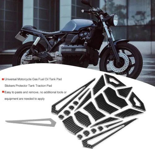 Vista 6 de para protector de motocicleta motocicleta pegatina, goma suave universal motocicleta gas pad pegatinas protector tracción pad (plata)