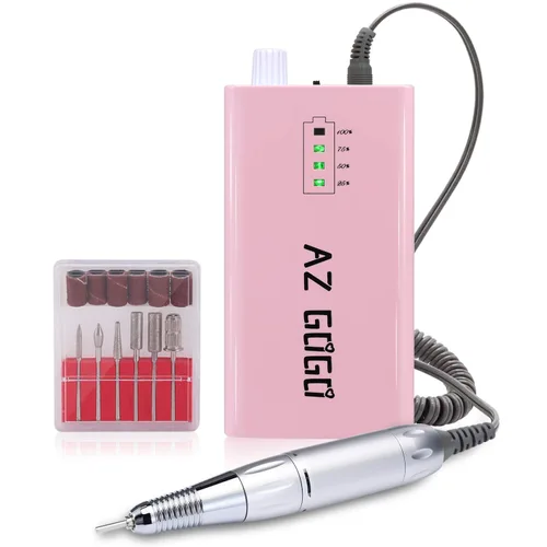 Vista 8 de AZ GOGO - Taladro de uñas portátil de 30000 RPM, taladro eléctrico profesional recargable para uñas de gel acrílico, manicura/pedicura, pulido
