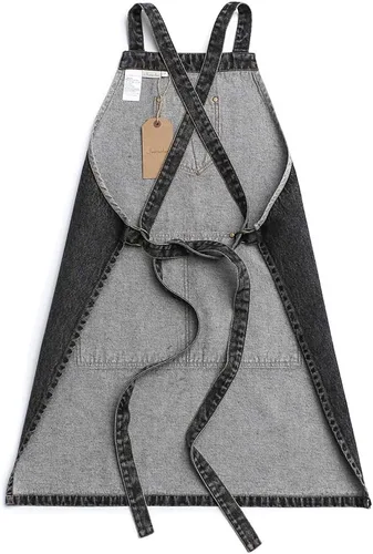 Vista 3 de Jeanerlor - Delantal de mezclilla de algodón para mujer y hombre, estilista ajustable de S a XL