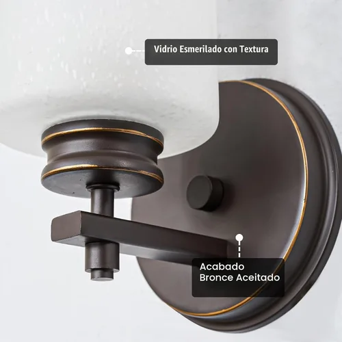 Vista 2 de Kira Home Phoebe - Aplique de pared industrial moderno de 8 pulgadas para Bronce aceitado