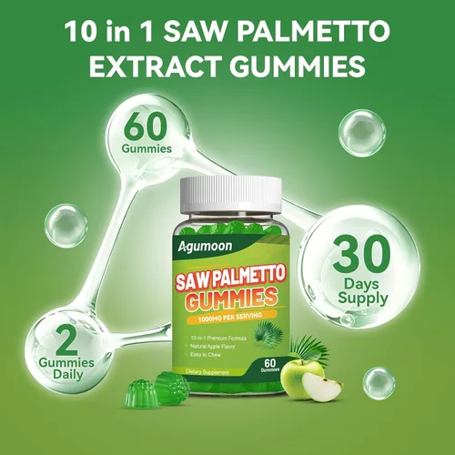 Vista 6 de Gomitas de palma enana americana para hombres, suplemento de palma enana