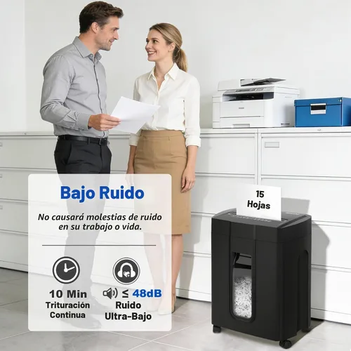 Vista 2 de Wingwise Ultra Low Noise 48dB Paper Shredder for Home Office Negro