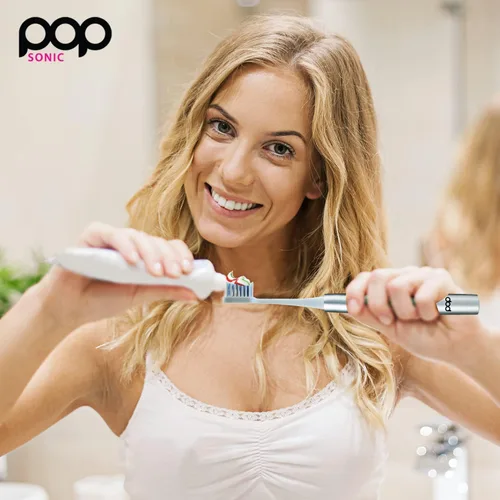 Vista 5 de Paquete de 4 cabezales de cepillo de dientes de repuesto Pop Sonic - Compatible con Go Plus - Cabezal de cepillo de dientes con cerdas de nailon