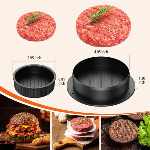 Vista 2 de Pisol Hamburguesa Burger Press Patty Maker Slider con 100 piezas de papel