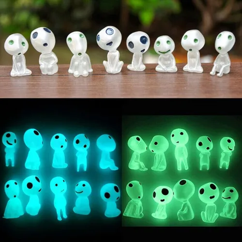 Vista 10 de Figuras de elfos de árbol que brillan en la oscuridad, árbol luminoso, fantasma, espíritu, hada, decoración de jardín, estatua para micro paisaje