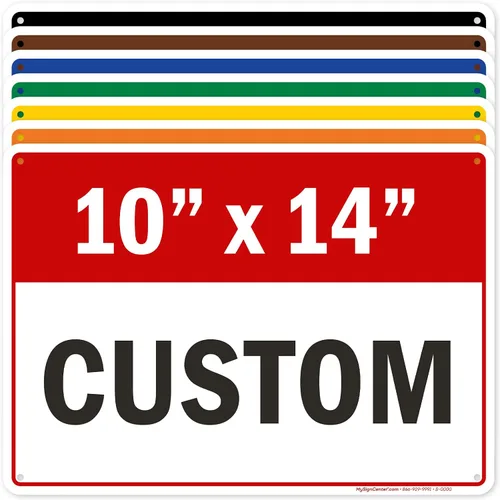 Vista 10 de Cartel personalizado, cartel personalizado para negocios, uso en interiores/exteriores. 7x10 pulgadas, aluminio 0.040 libre de óxido, resistente a