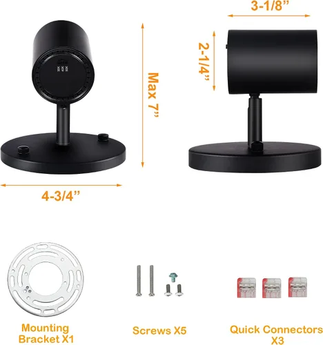 Vista 5 de CLOUDY BAY Lámpara de techo LED de montaje empotrado, CRI90+ 9W 3000K 4000K 5000K seleccionable regulable, cabezal de luz de pista de techo