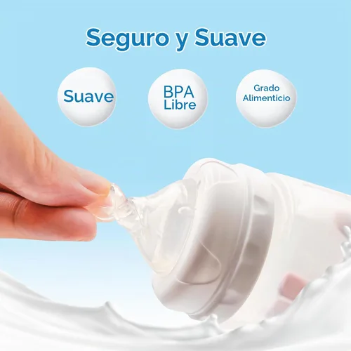 Vista 6 de Tetinas de biberón de flujo rápido nivel 4, 29.5 ft+, compatible con biberón de cuello ancho, 9