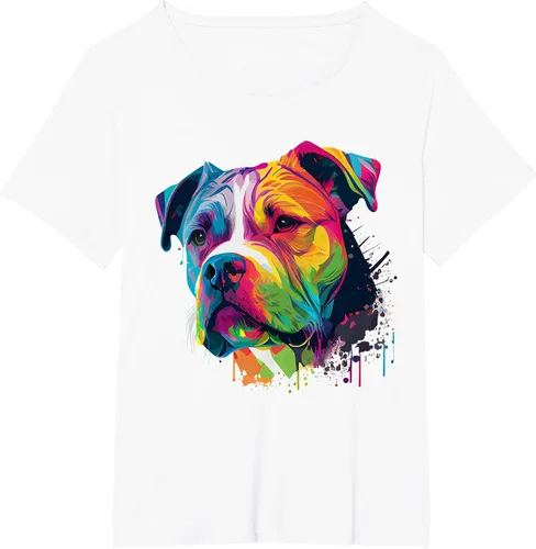Vista 28 de Colorful American Bulldog American Bully Men Women T-Shirt Asphalt Grey