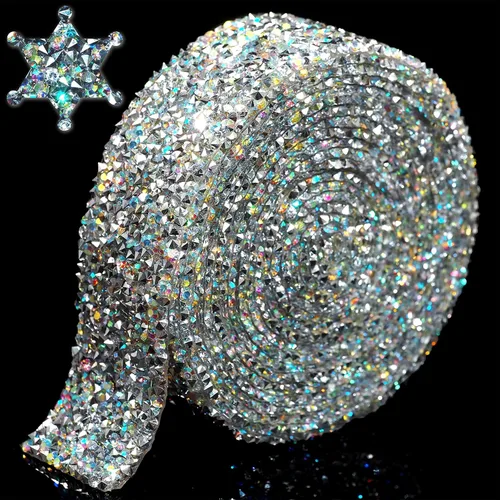 Vista 17 de Locacrystal Cinta de diamantes de imitación de resina con cristales brillantes, autoadhesiva, para planchar, para manualidades, automóviles Negro