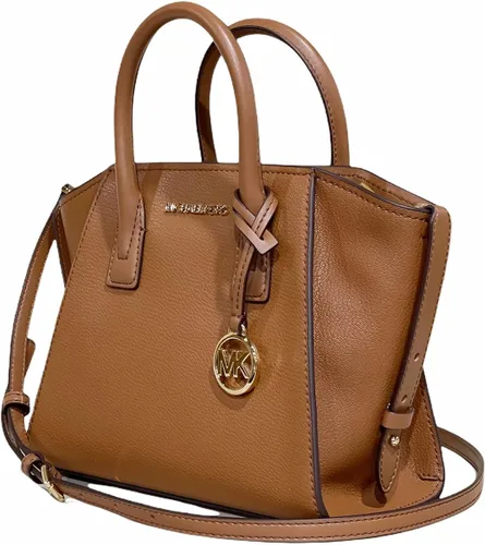Vista 2 de Michael Kors Avril Small Top Zip Black Pebbled Leather Satchel Crossbody Bag