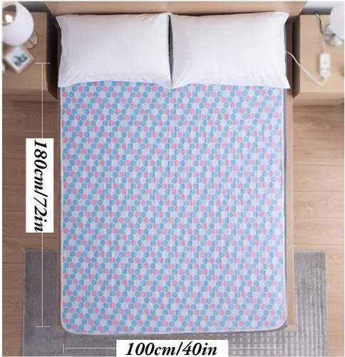 Vista 2 de Manta eléctrica de doble temperatura, doble control, manta térmica de apagado automático con 3 niveles de calefacción, manta eléctrica