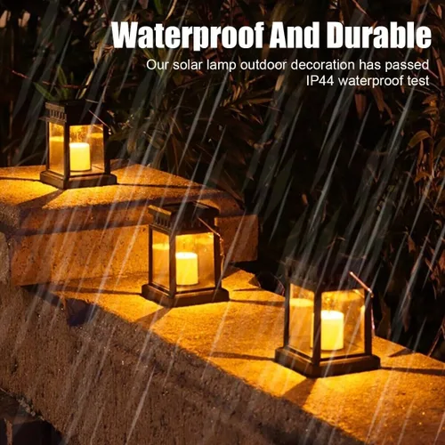 Vista 2 de 2 luces solares para exteriores, lámpara de mesa solar impermeable para colgar iluminación LED portátil, utilizada para decoración de jardines