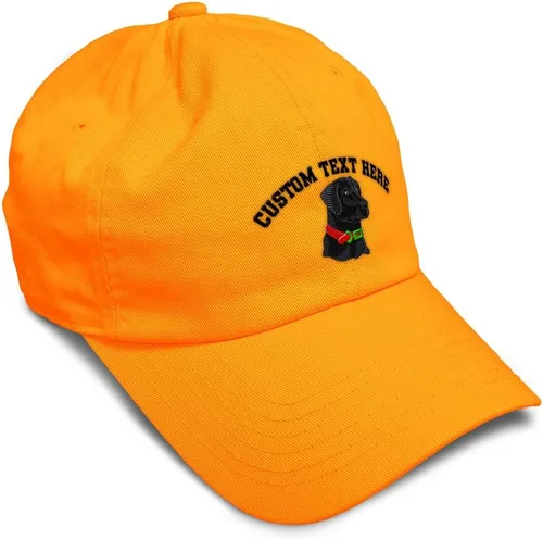 Vista 26 de Gorra de béisbol suave negra con cabeza de laboratorio bordada para perros, sarga de laboratorio negra, de algodón, con mosca de dragón, sombreros