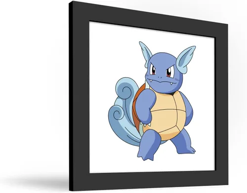 Vista 2 de Trends International Gallery Pops Pokemon - Arte de pared de Wartortle, versión enmarcada negra, 12 x 12 pulgadas