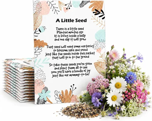 Vista 10 de CHOOBLY Recuerdos de baby shower de niño para invitados 20 paquetes de semillas de flores silvestres Prellenados Mezcla de semillas de ramo
