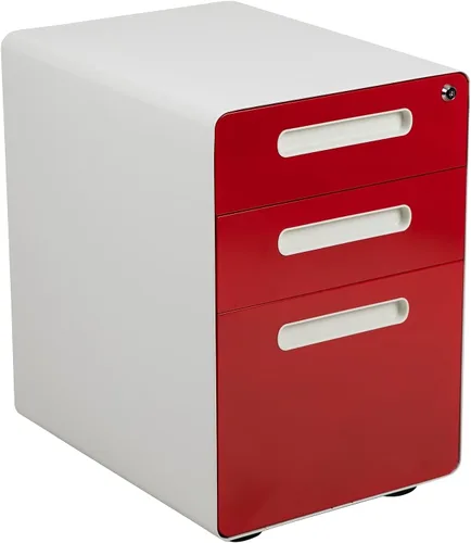 Vista 11 de Flash Furniture Archivador móvil con 3 cajones, color negro