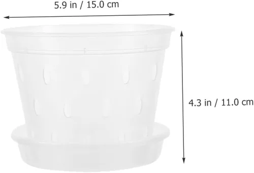 Vista 2 de 2 Sets Plastic Orchid Planter Pots with Saucers
