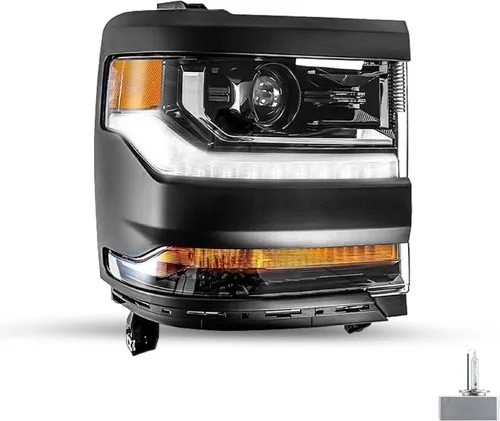 Vista 11 de JSBOYAT HID/Xenon para Chevy Silverado 1500 2016-2019 Conjunto de Faros Delanteros de Repuesto Proyector LED DRL Estilo OE de Fábrica Par Juego