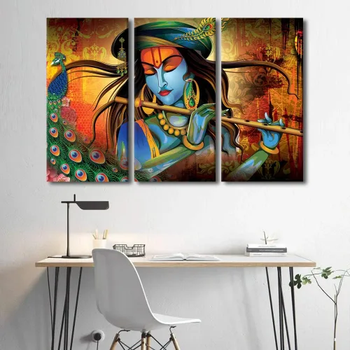 Vista 18 de TUMOVO Arte de pared de Dios hindú para sala de estar, lienzo de Ganesha, arte de pared de escultura de elefante, cuadros modernos, arte