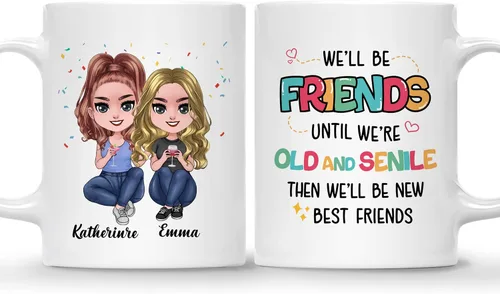 Vista 21 de Gossby Taza de café personalizada de la amistad, regalo personalizado Besites para mujeres con diseño de muñeca, nombre, cita – cumpleaños, Navidad